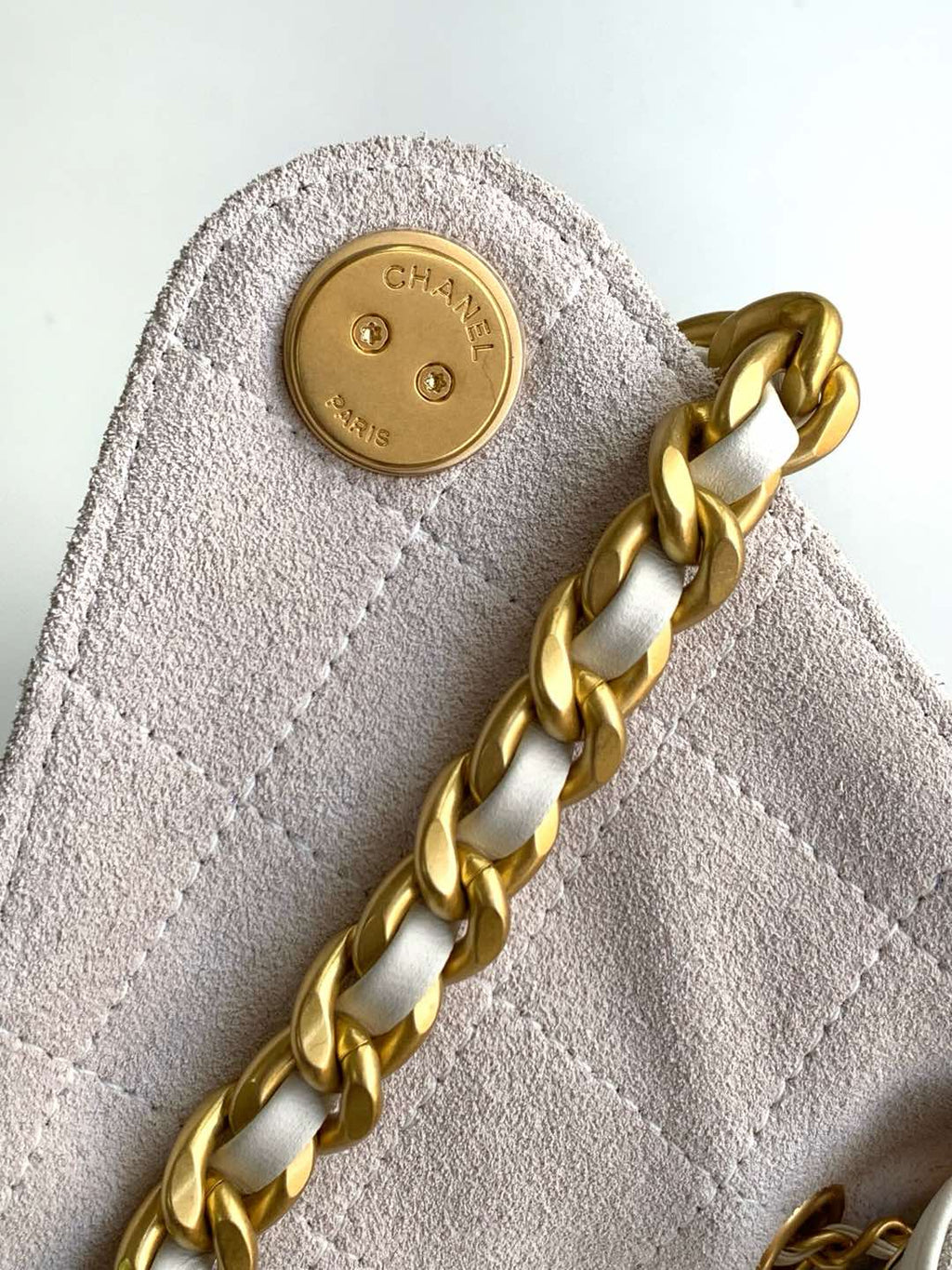 Quilted Suede Bucket Bag