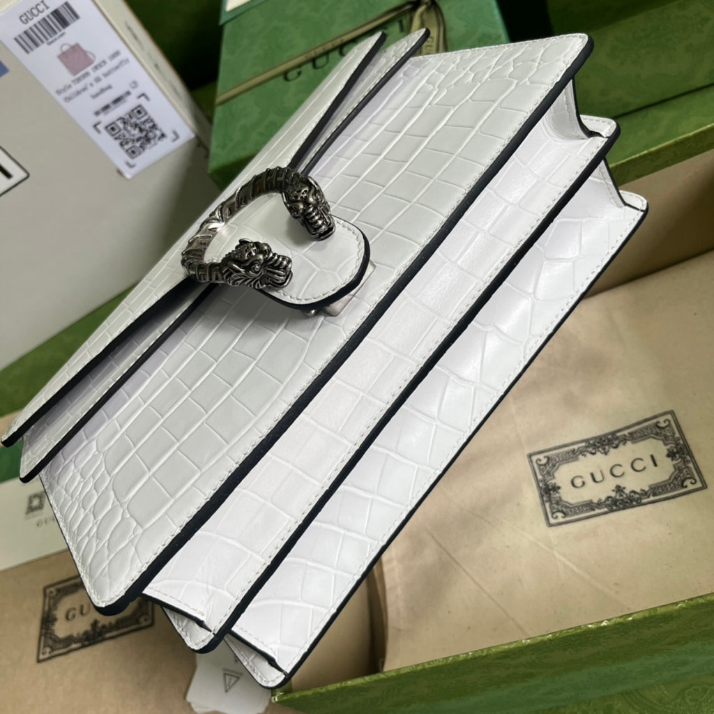 Croc-Embossed Dionysus Shoulder Bag