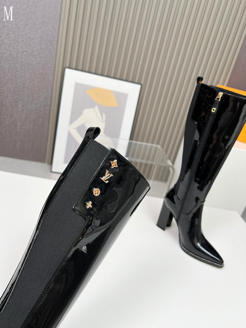 Patent Leather Tall Boots