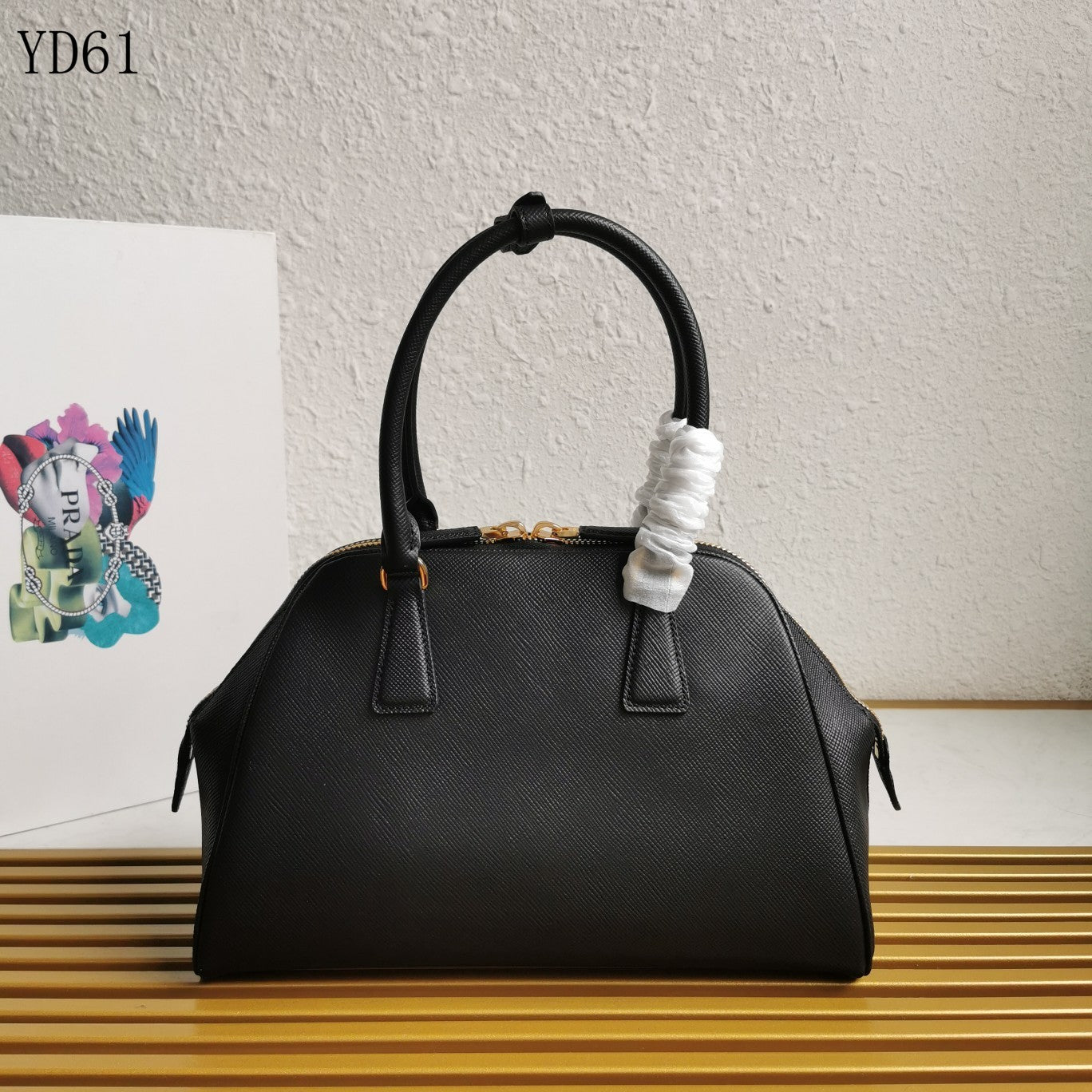 Saffiano Leather Top Handle Bag 32cm