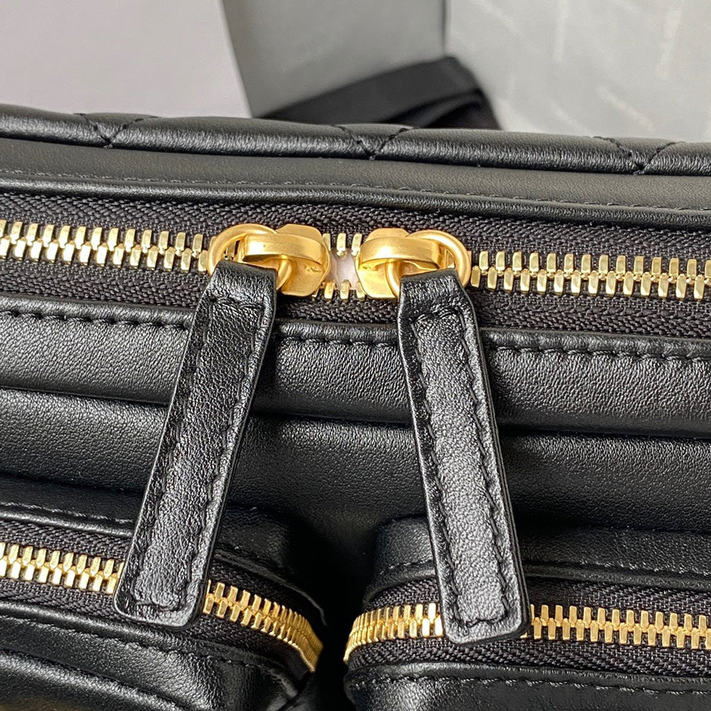 Quilted Dual-Pocket Crossbody Bag