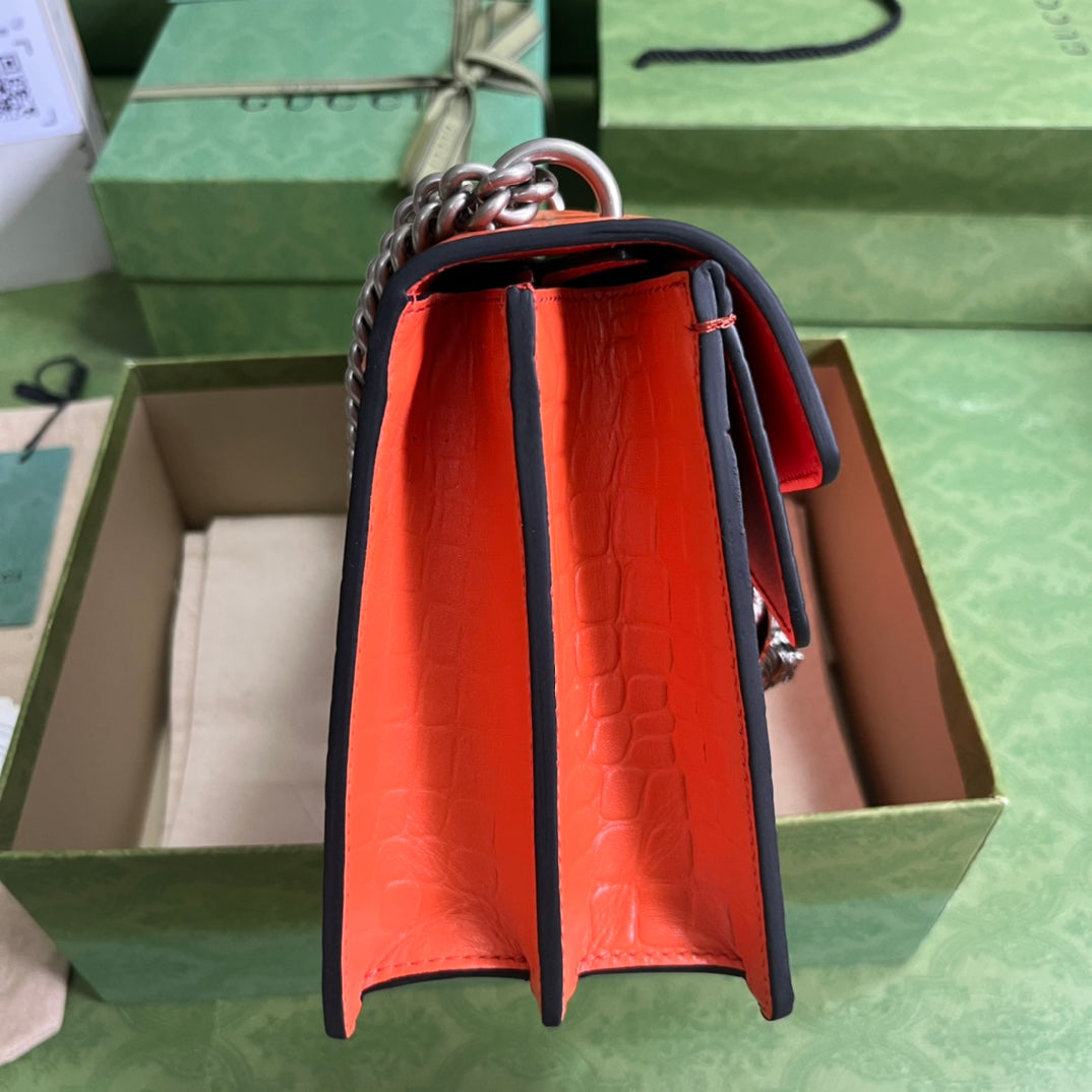 Croc-Embossed Dionysus Shoulder Bag