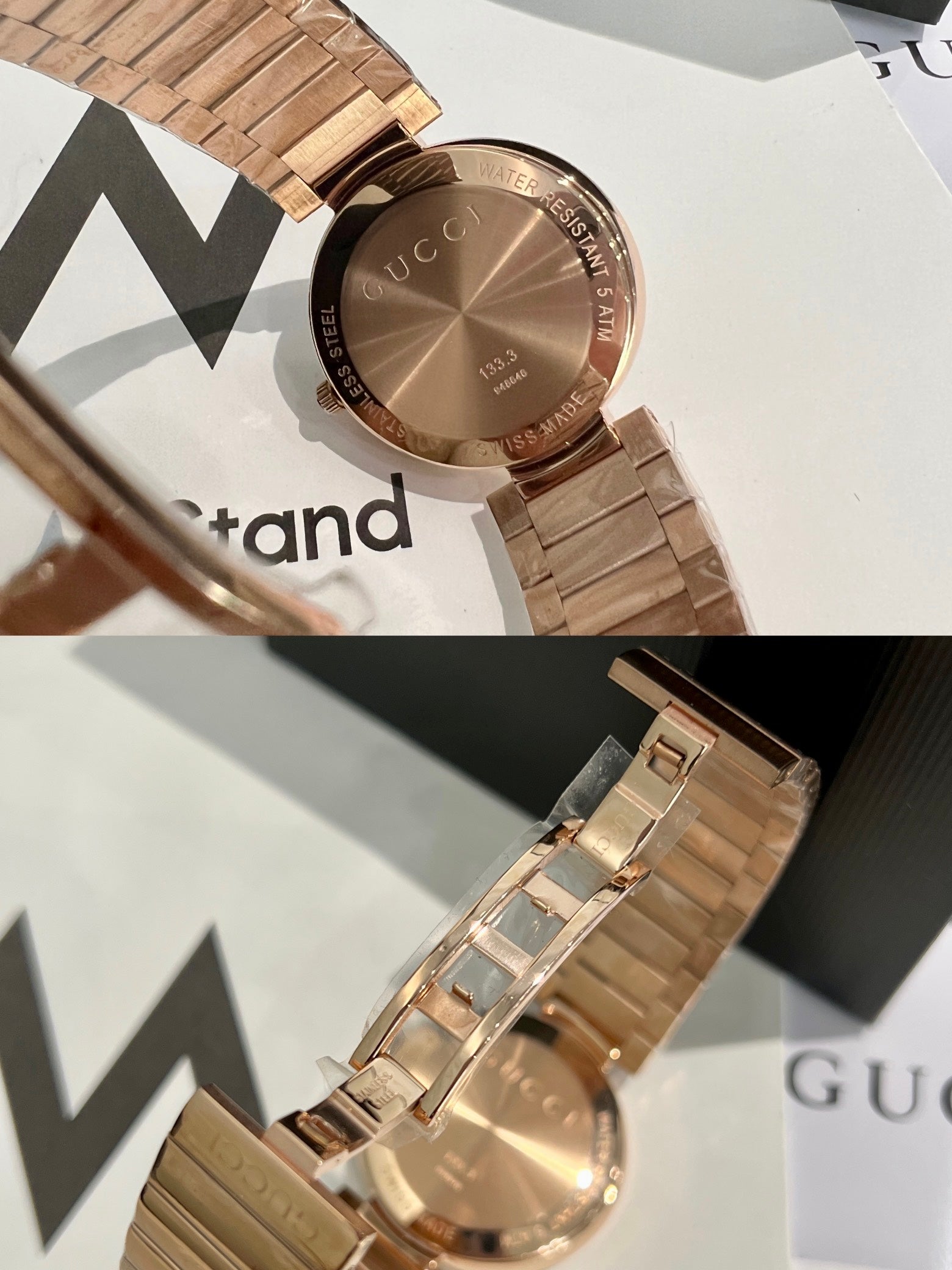 G-Frame Gold Stainless Steel Watch with Mother-of-Pearl Dial – 37mm