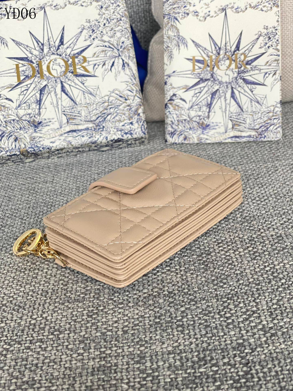 Quilted Leather Compact Wallet