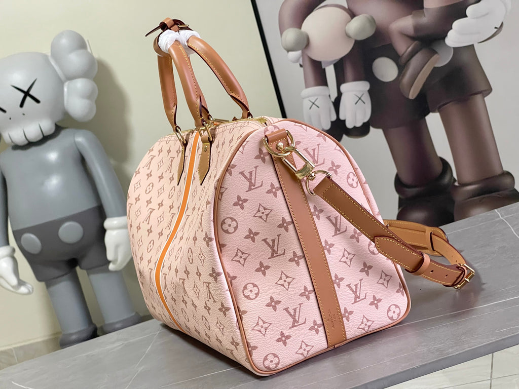 Keepall Bandoulière 50 – Pink Monogram Canvas with Vintage Logo Patch