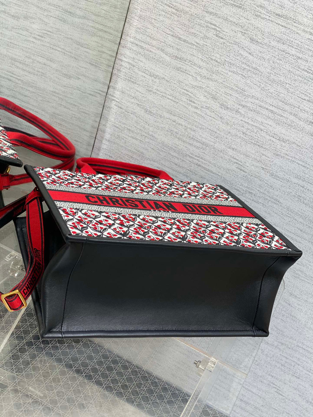 Canvas Tote Bag with Leather Trim