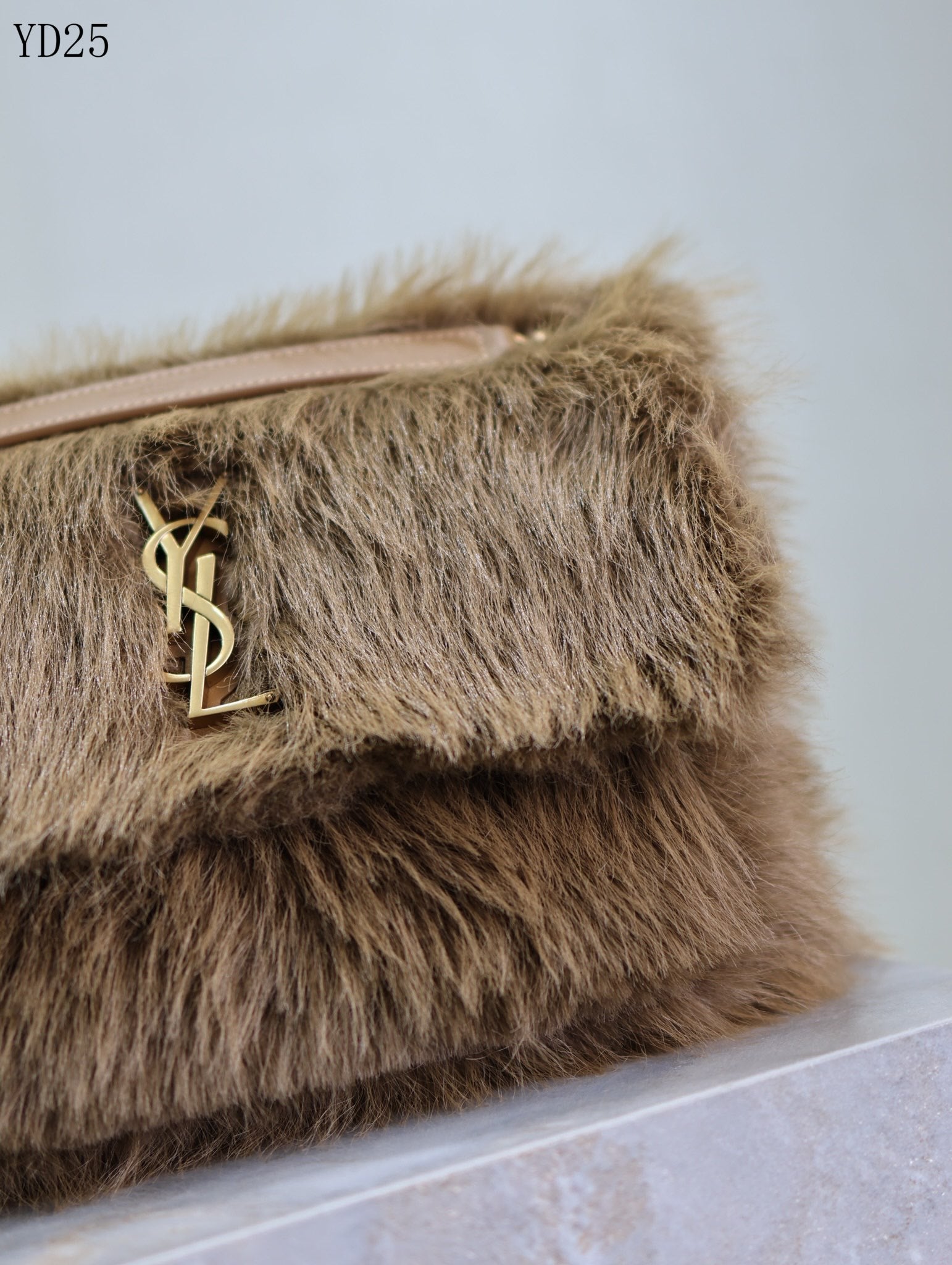 Niki Small in Shearling Bag