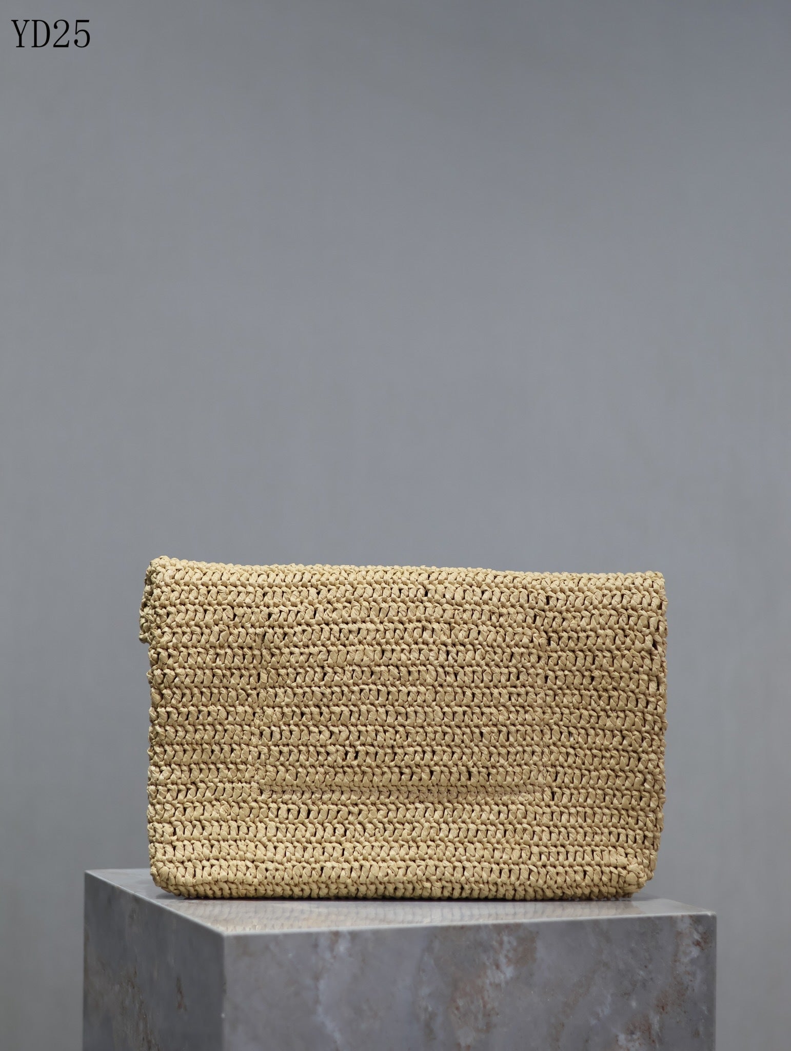 Woven Raffia Envelope Clutch Bag