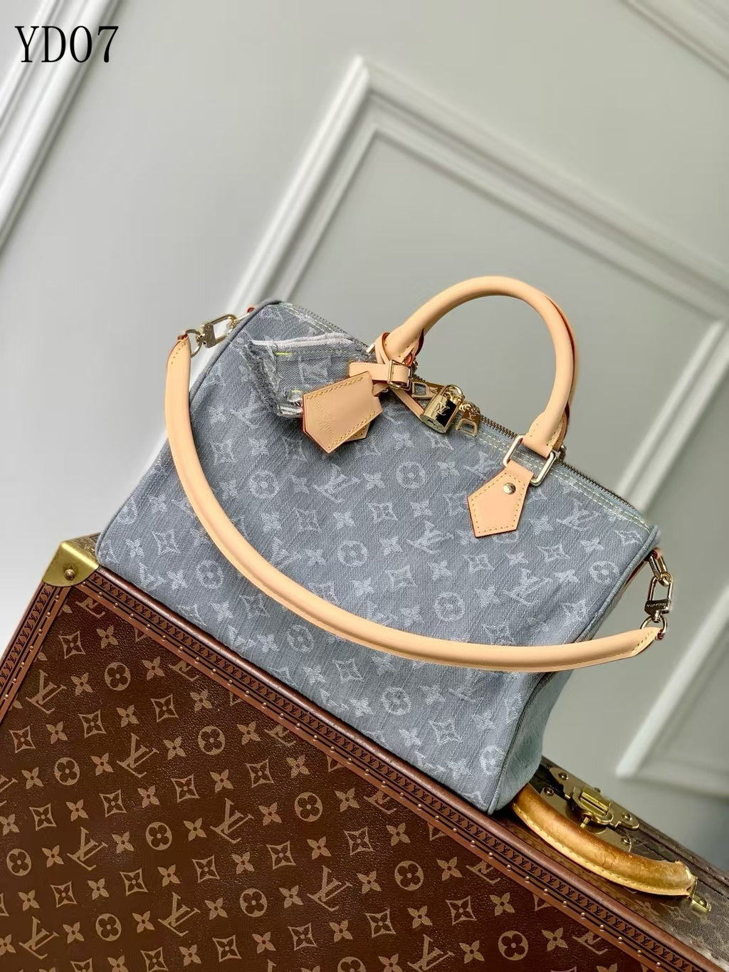 Monogram Denim Speedy Soft 30 Bag