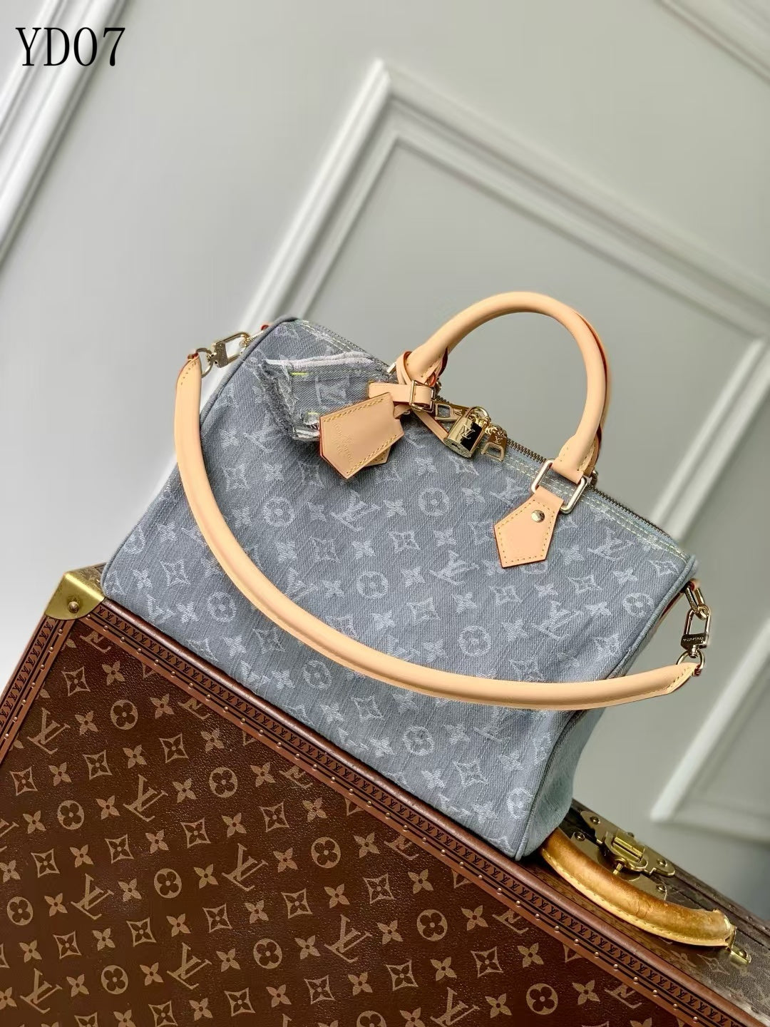 Monogram Denim Speedy Soft 30 Bag
