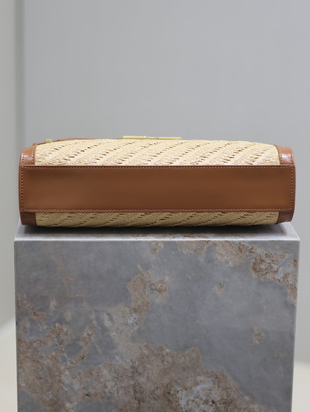 Crocodile-Embossed Leather Chain Bag