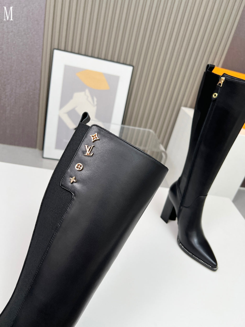 Black Knee-High Leather Boots