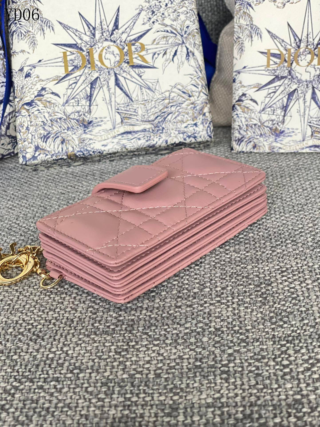 Quilted Leather Compact Wallet