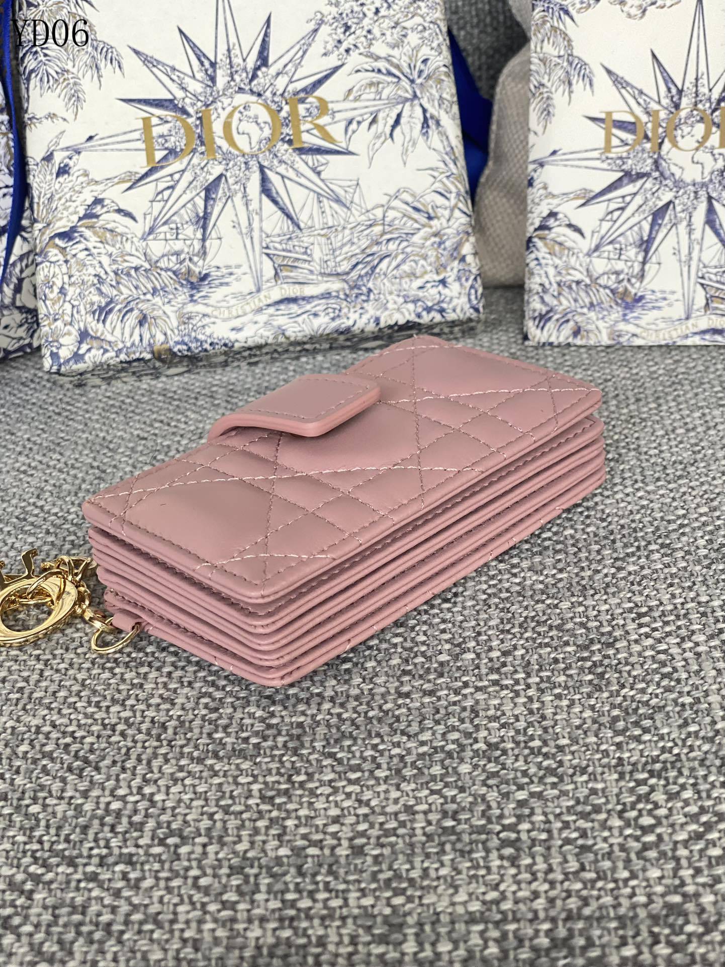 Quilted Leather Compact Wallet