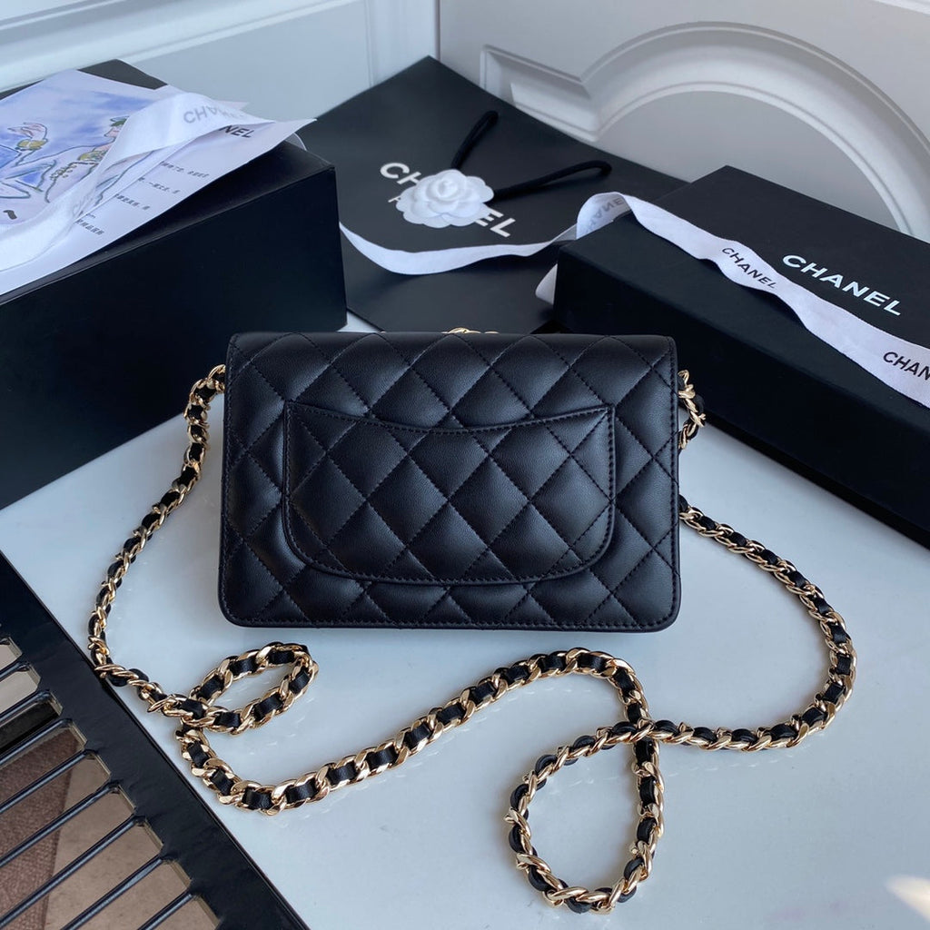 Quilted Coco Charm On Chain Flap Bag