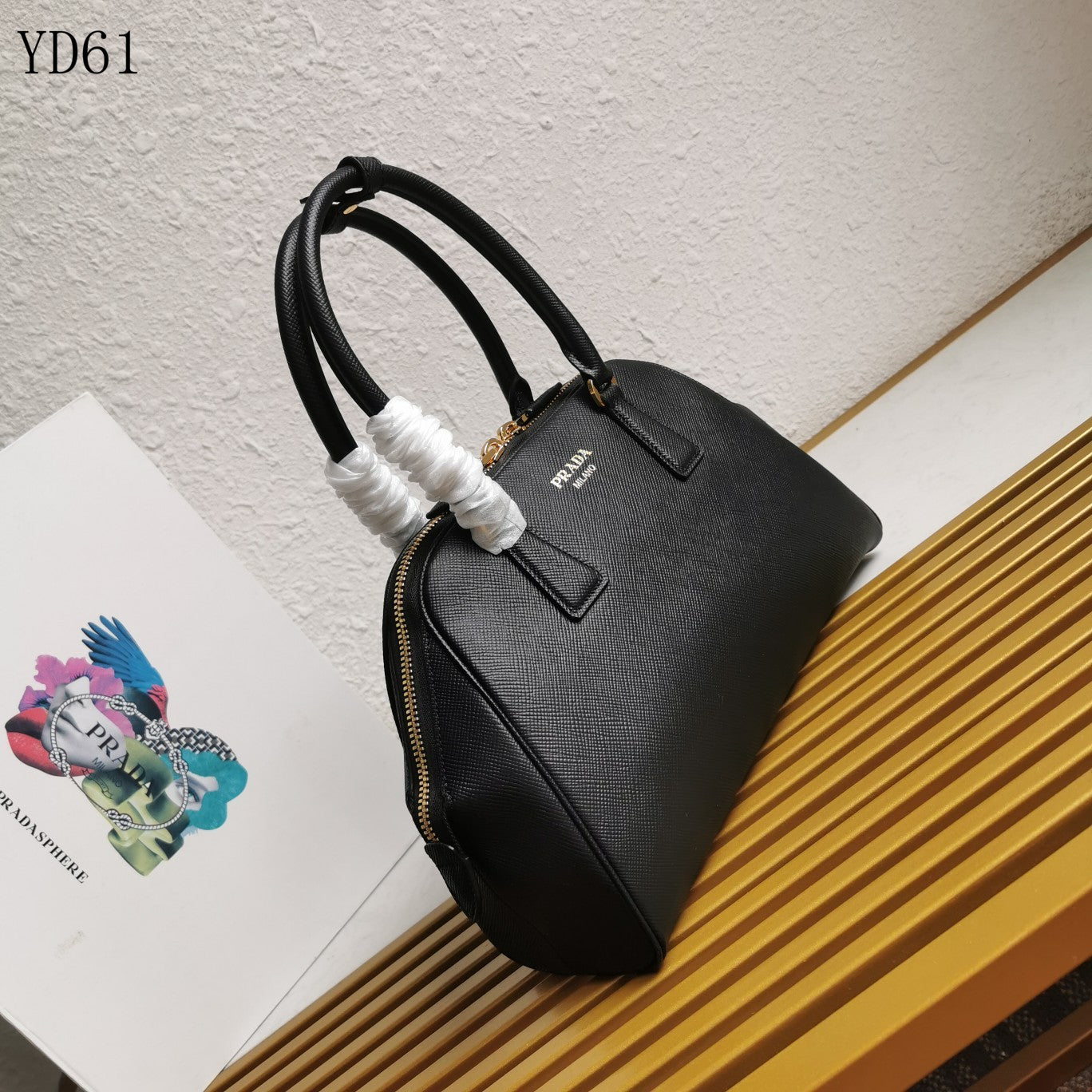 Saffiano Leather Top Handle Bag 32cm