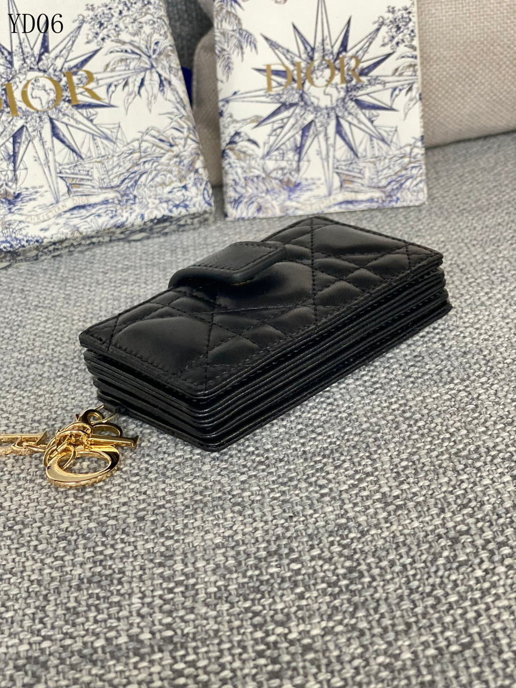 Quilted Leather Compact Wallet