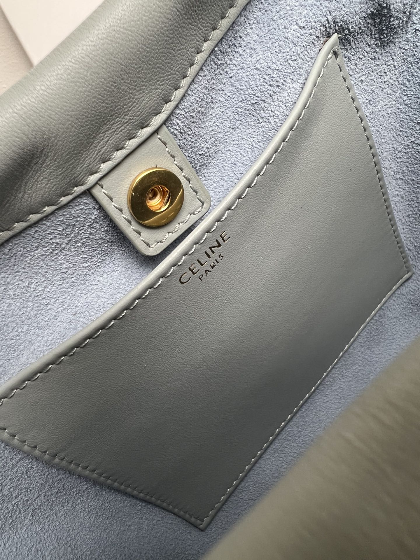 Mini Cuir Cabas Leather Drawstring Bag