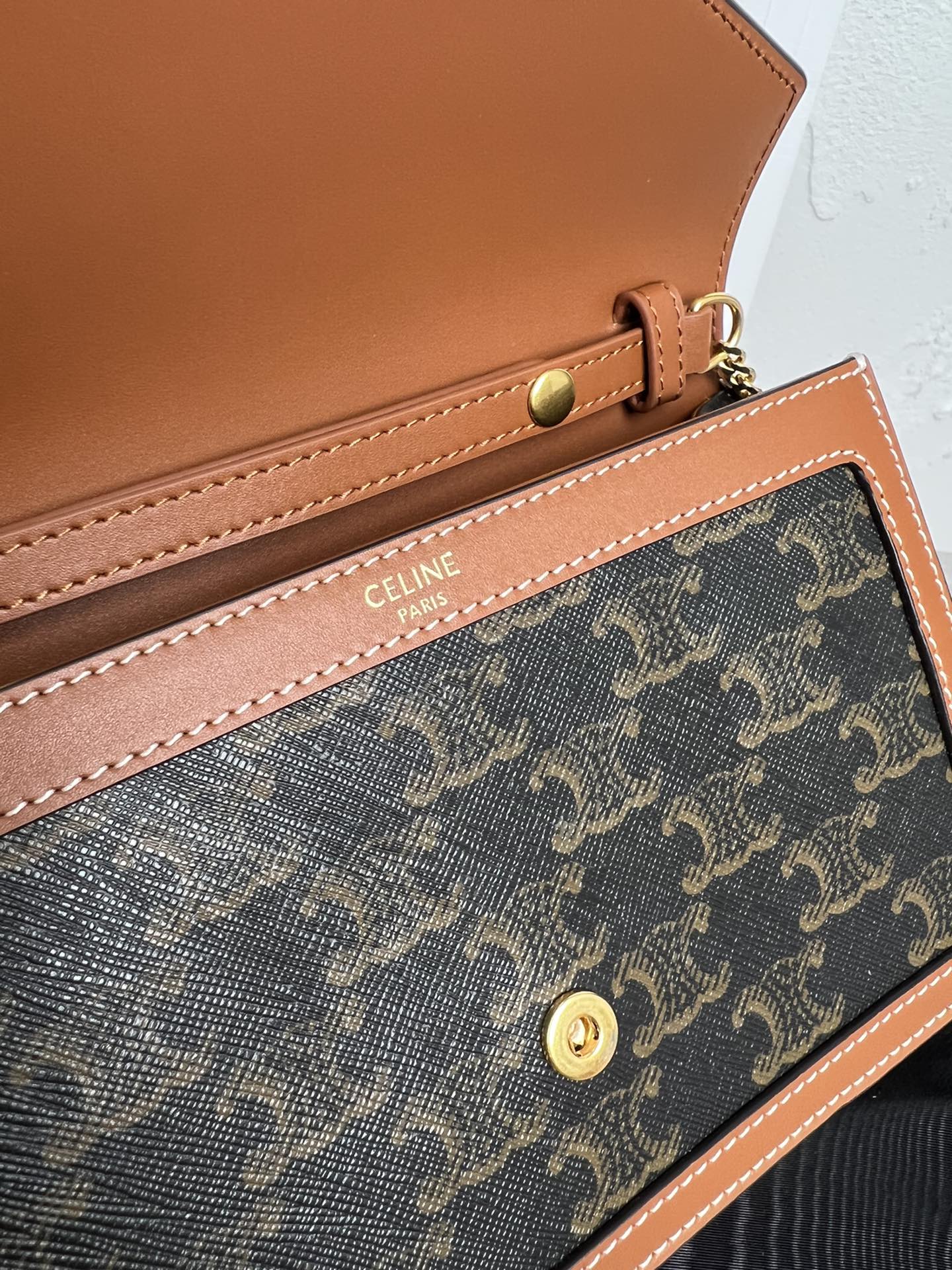 Triomphe Canvas Chain Wallet