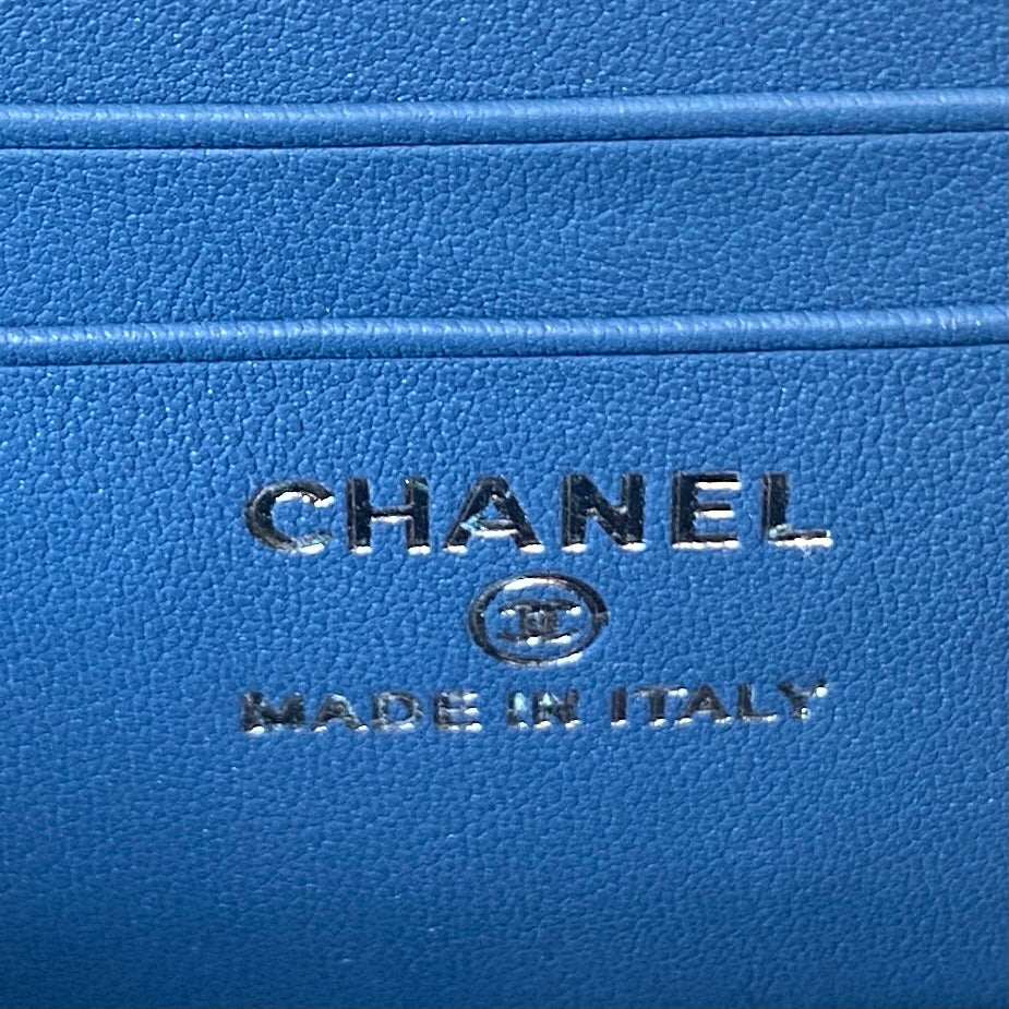 Denim Quilted Heart Charm Mini Shoulder Bag