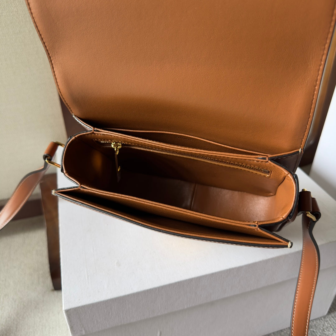 Triomphe Jacquard Canvas Small Shoulder Bag