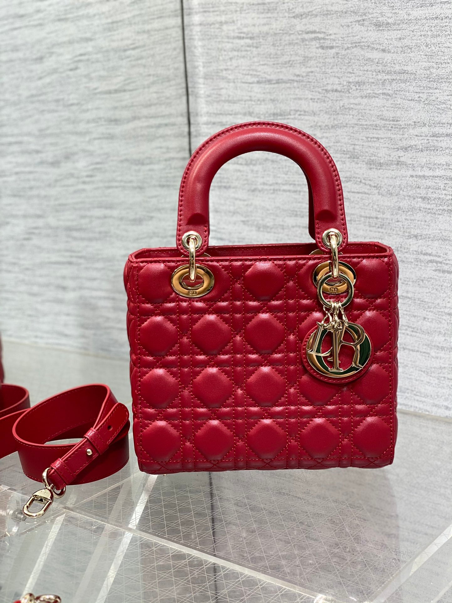 Lady Quilted Leather Top Handle Bag