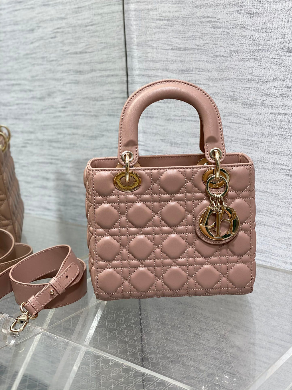 Lady Quilted Leather Top Handle Bag