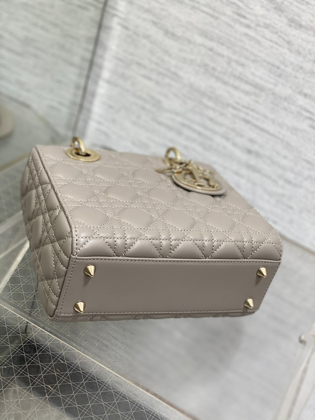 Lady Quilted Leather Top Handle Bag