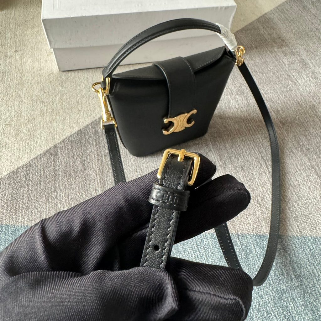 Mini Bucket Triomphe Leather Bag