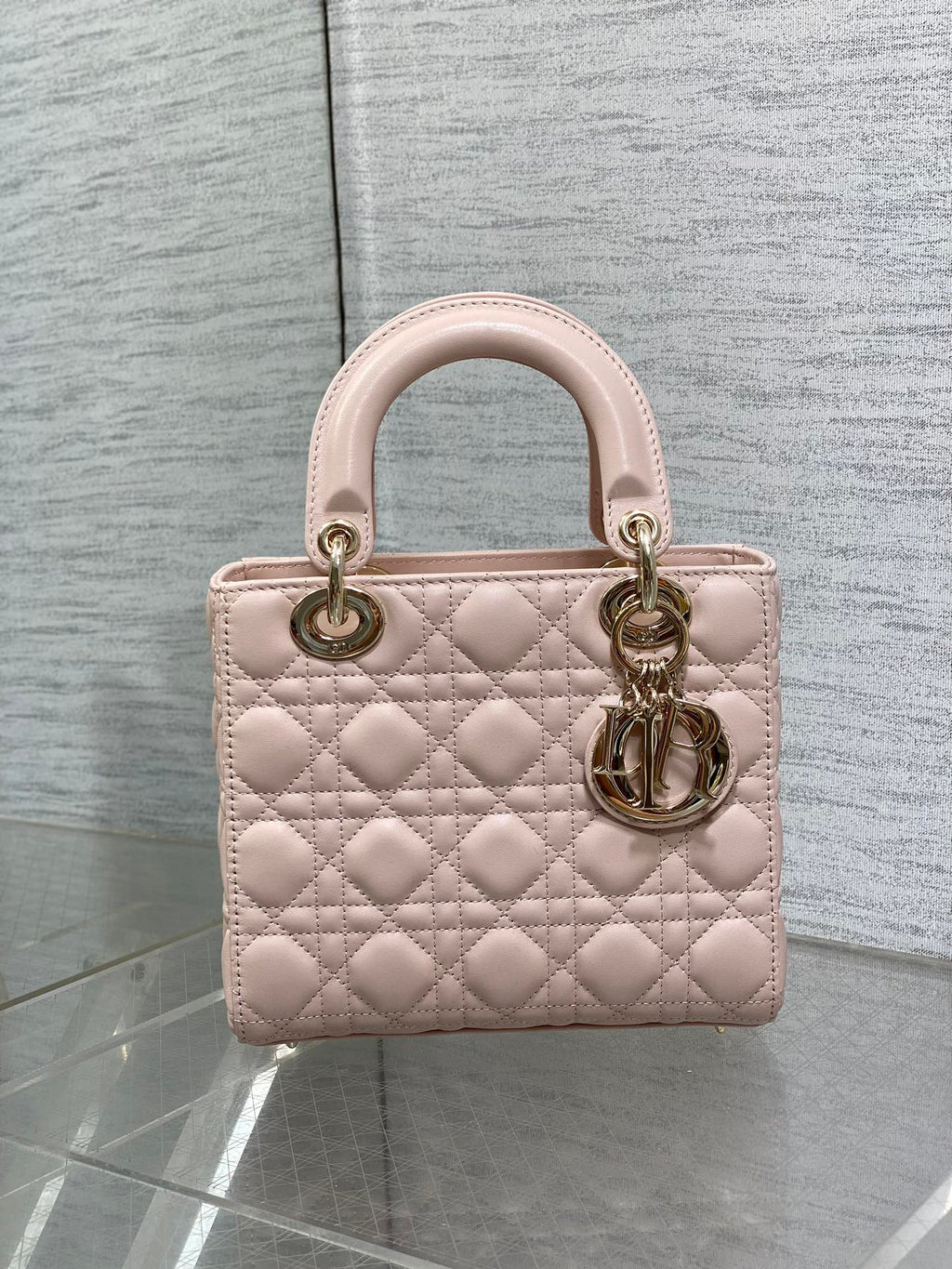 Lady Quilted Leather Top Handle Bag