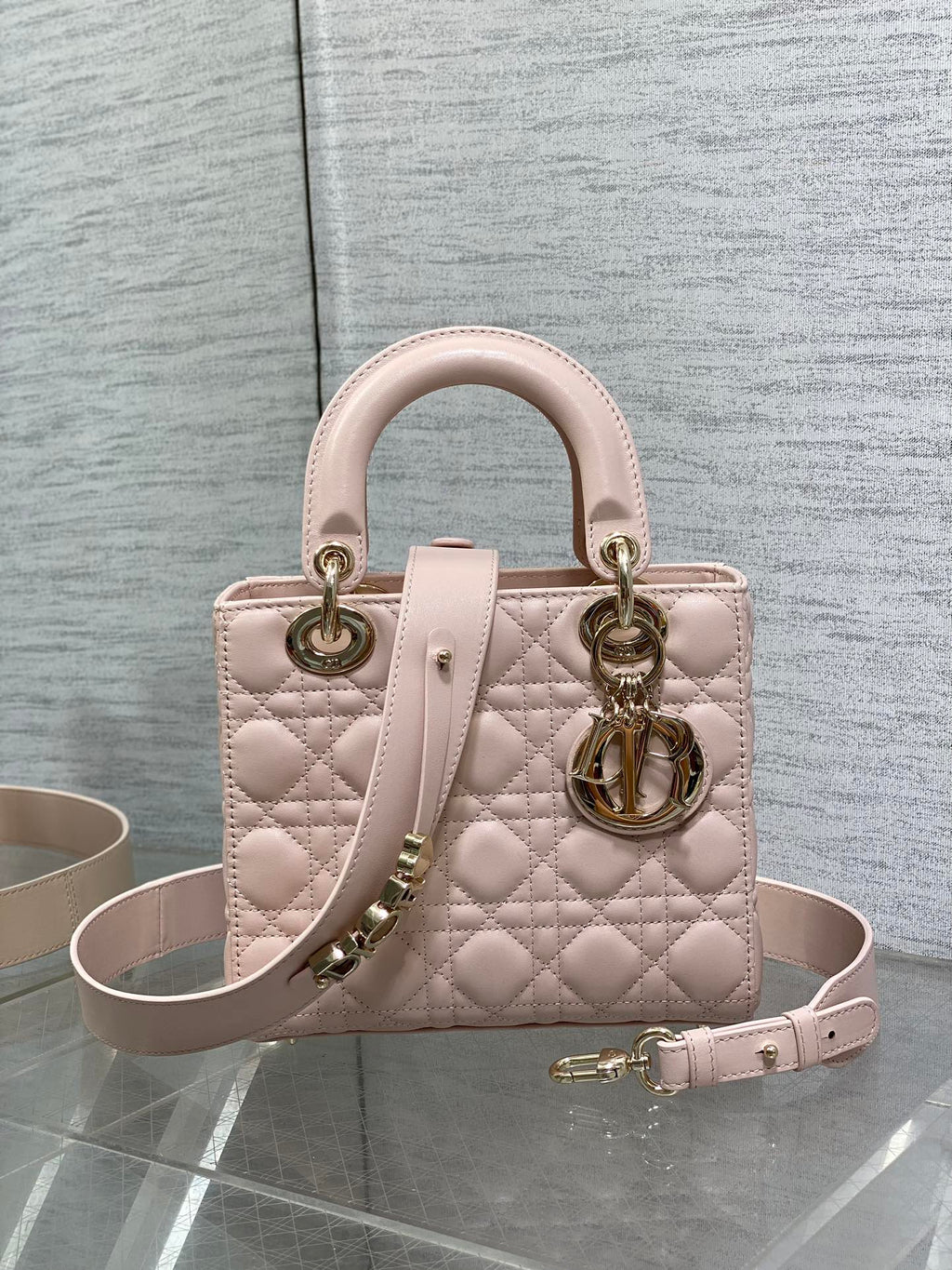 Lady Quilted Leather Top Handle Bag