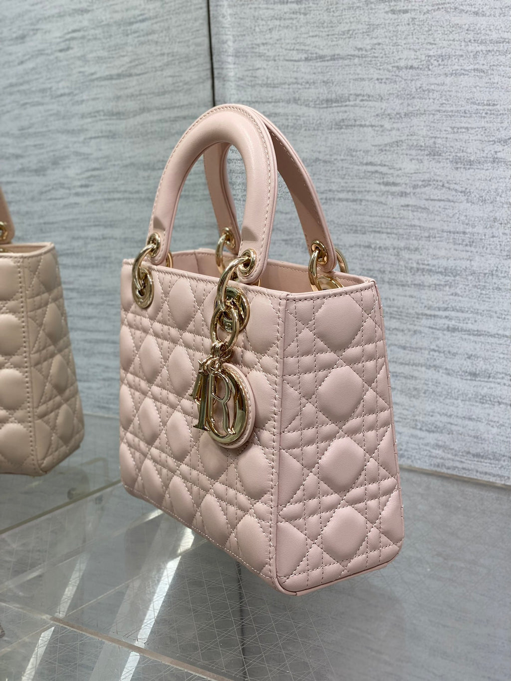 Lady Quilted Leather Top Handle Bag