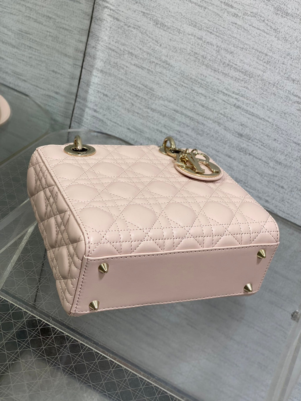 Lady Quilted Leather Top Handle Bag