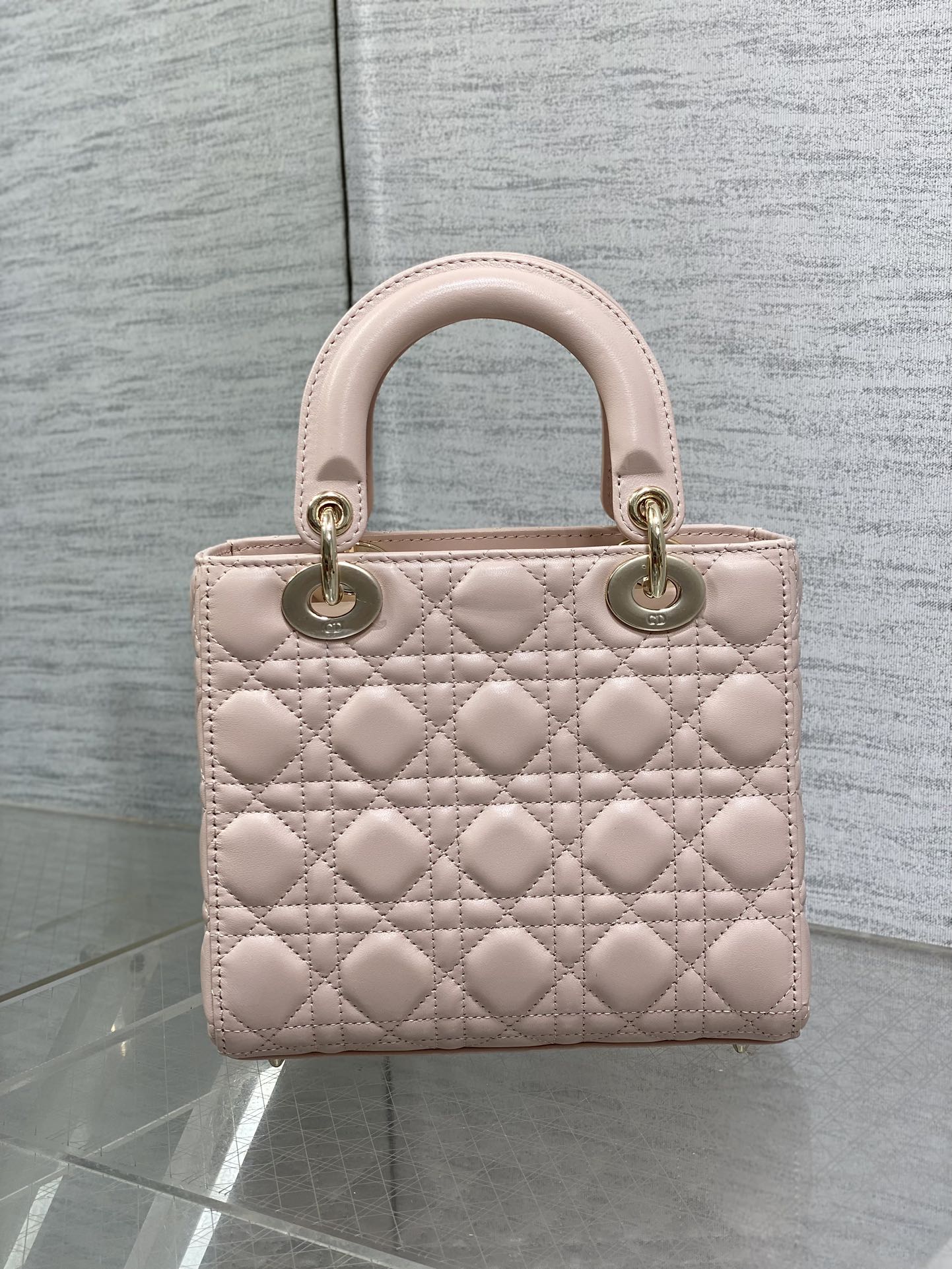 Lady Quilted Leather Top Handle Bag