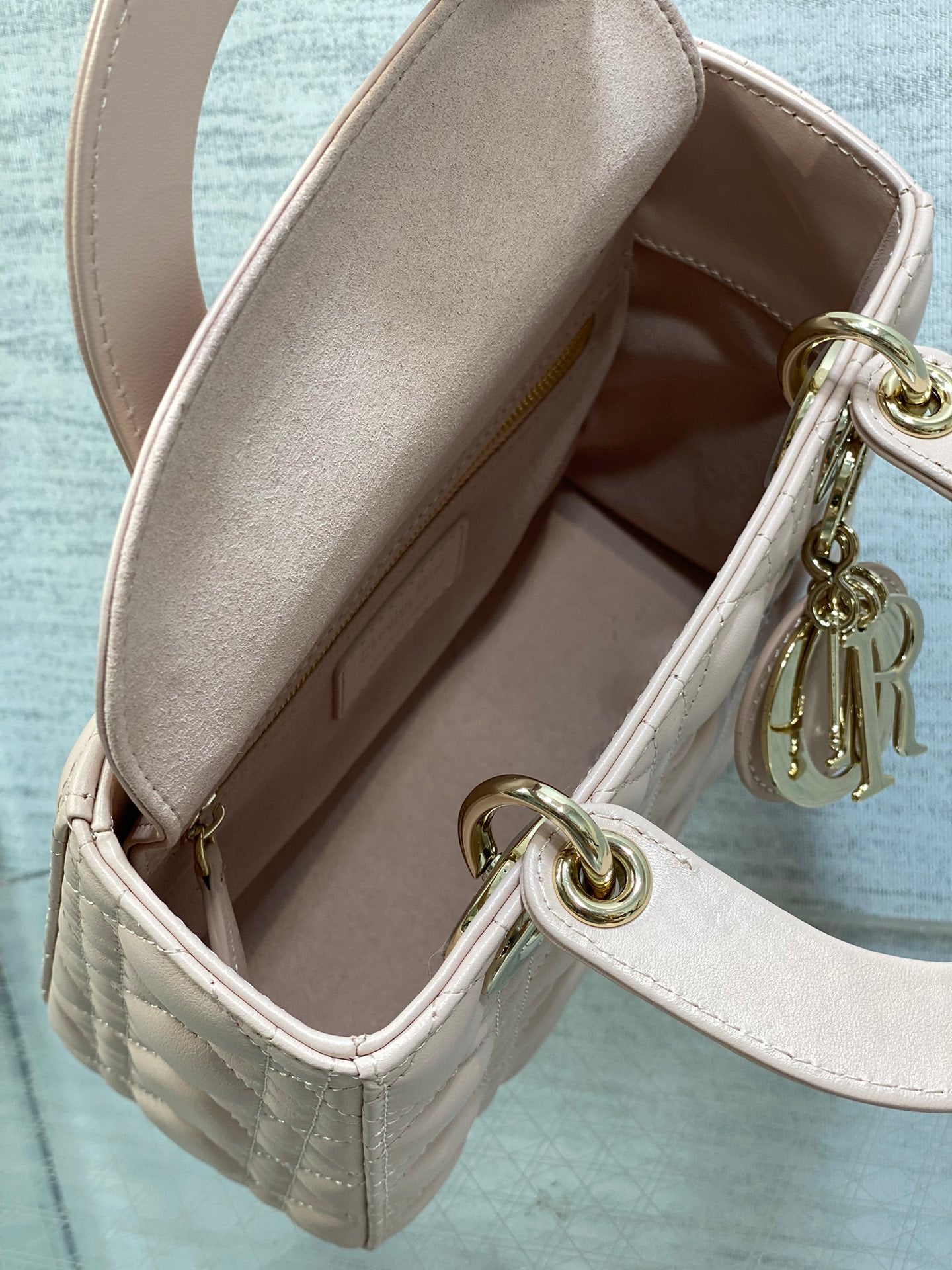 Lady Quilted Leather Top Handle Bag