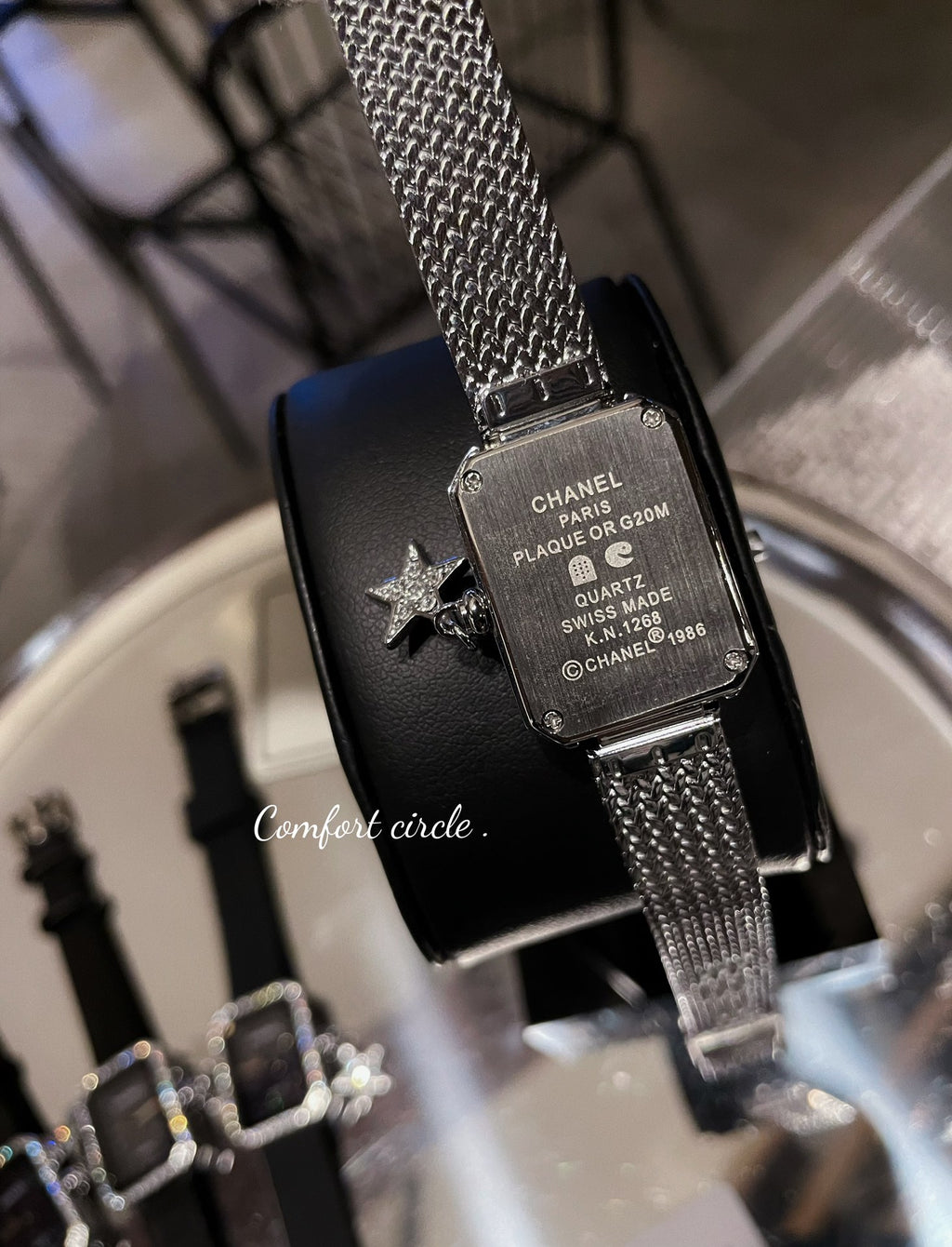 Midnight Sparkle Watch with Crystal Bezel & Star Charm