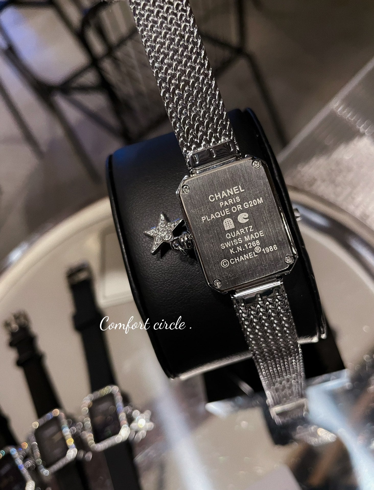 Midnight Sparkle Watch with Crystal Bezel & Star Charm