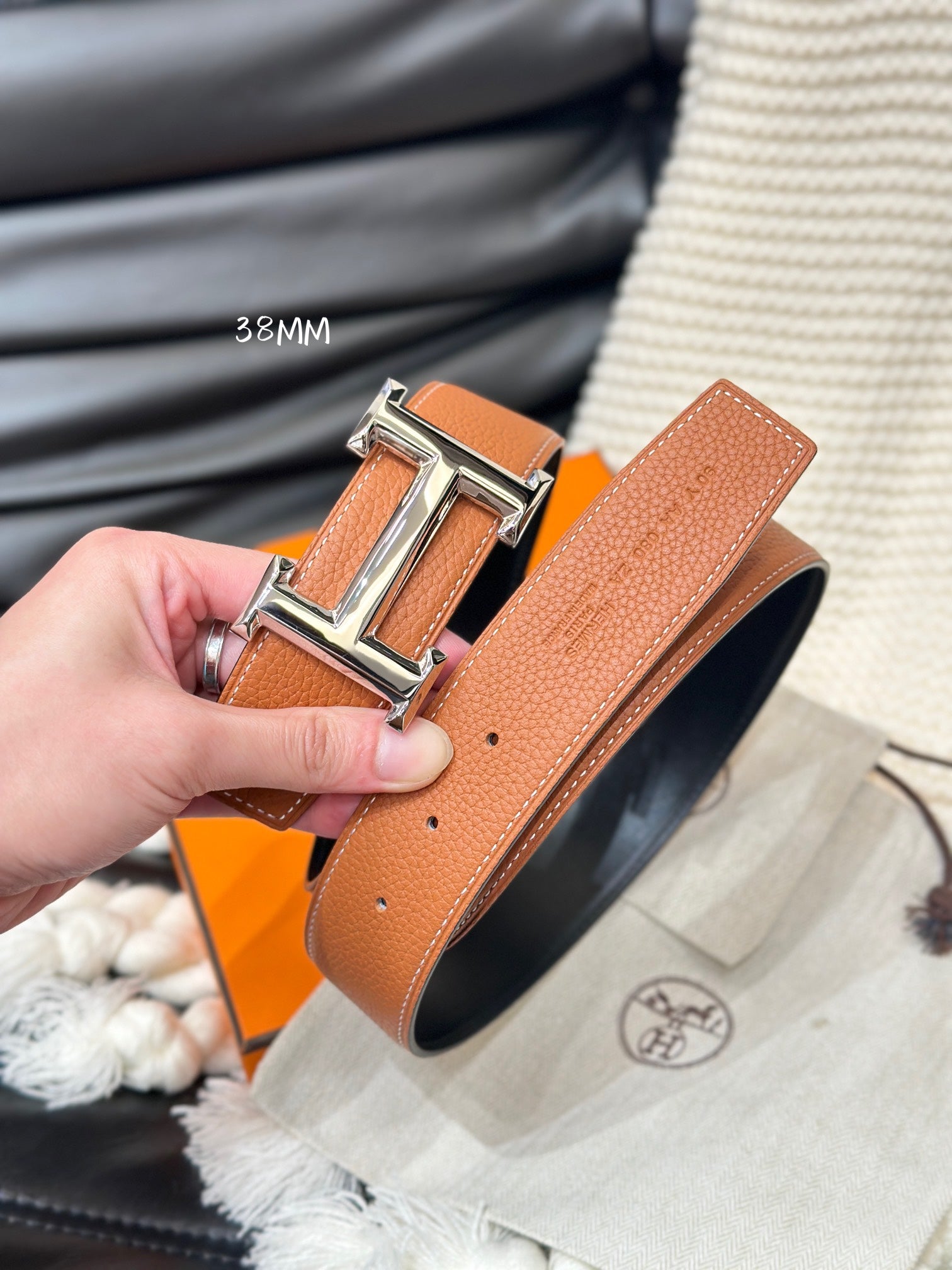 H Reversible Leather Belt