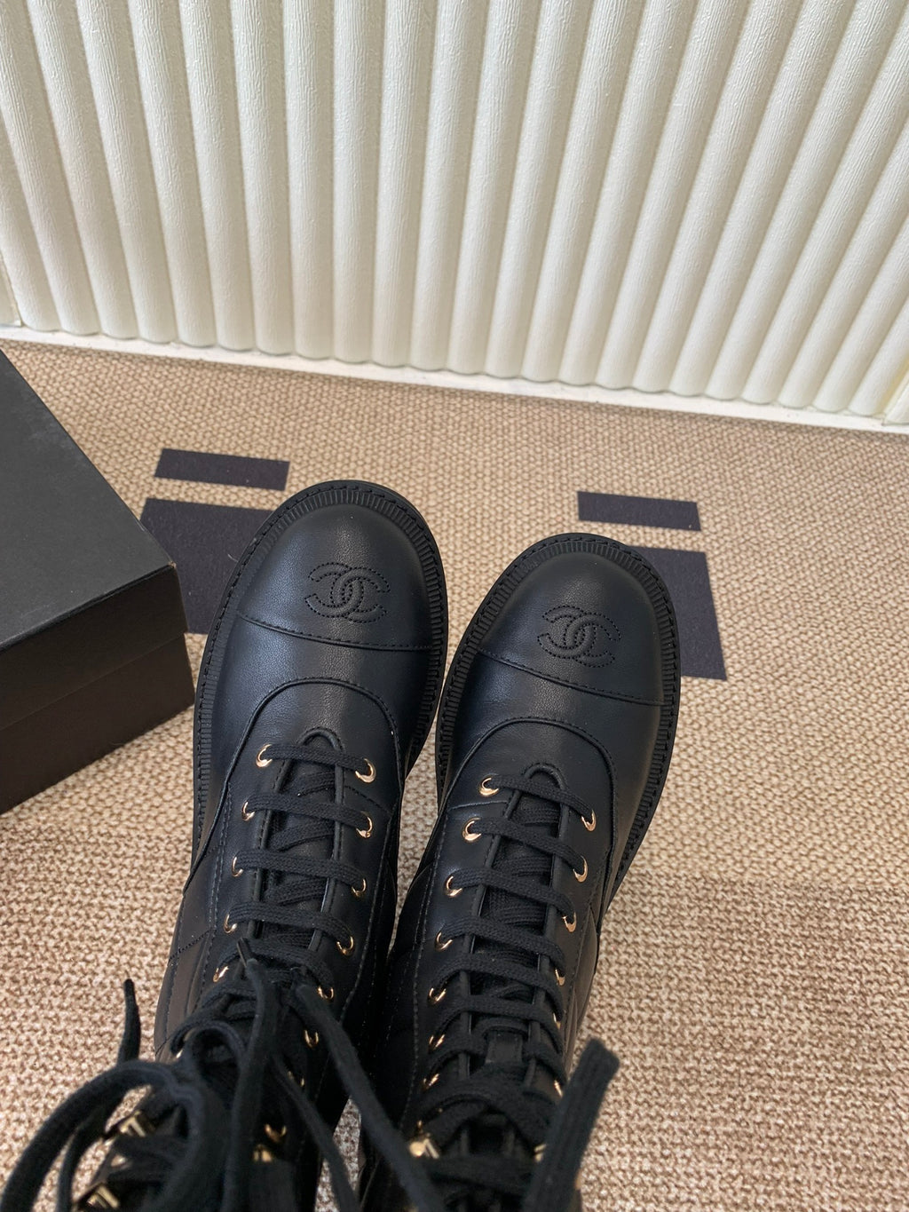 Quilted Leather Combat Boots