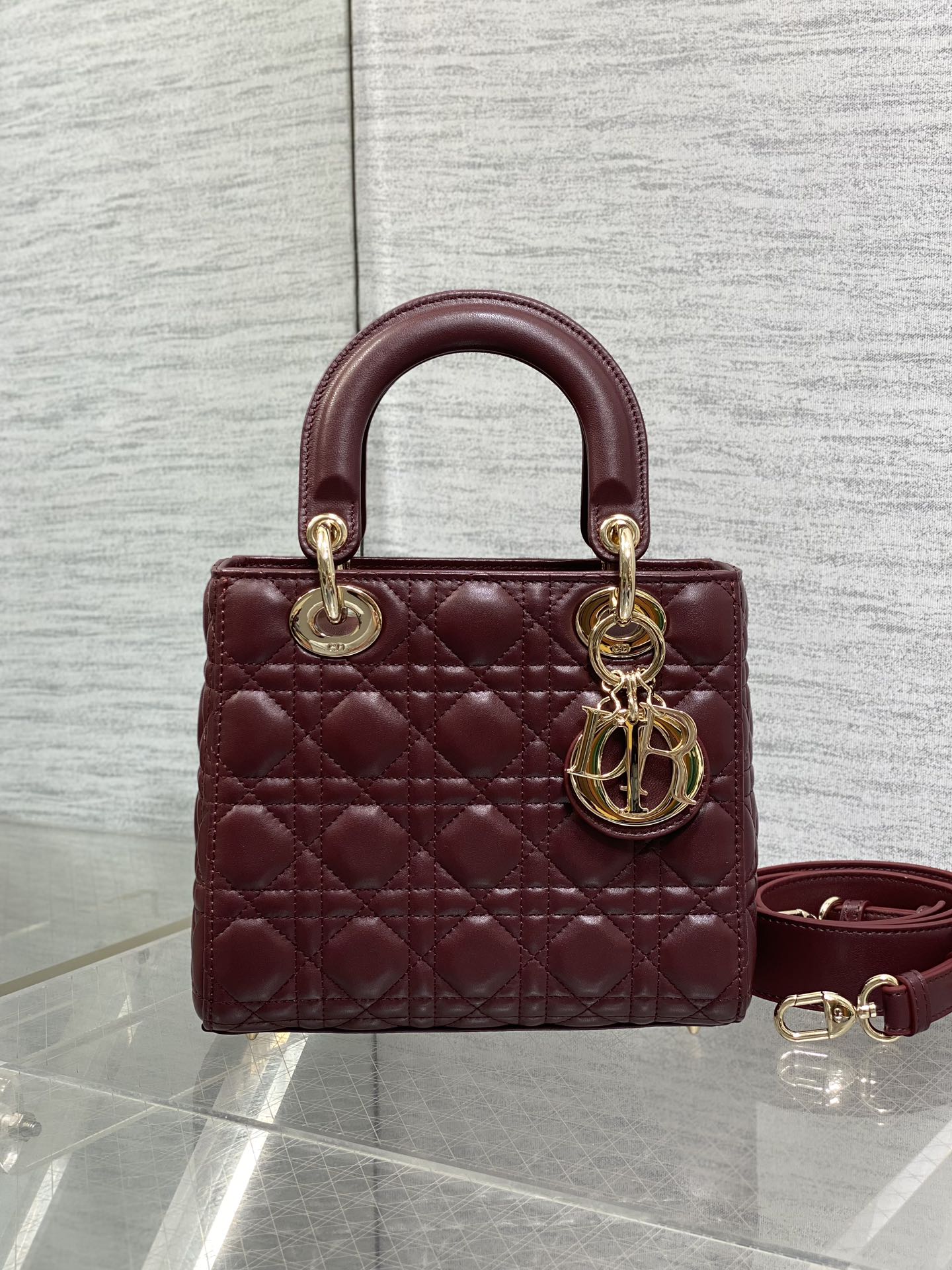 Lady Quilted Leather Top Handle Bag