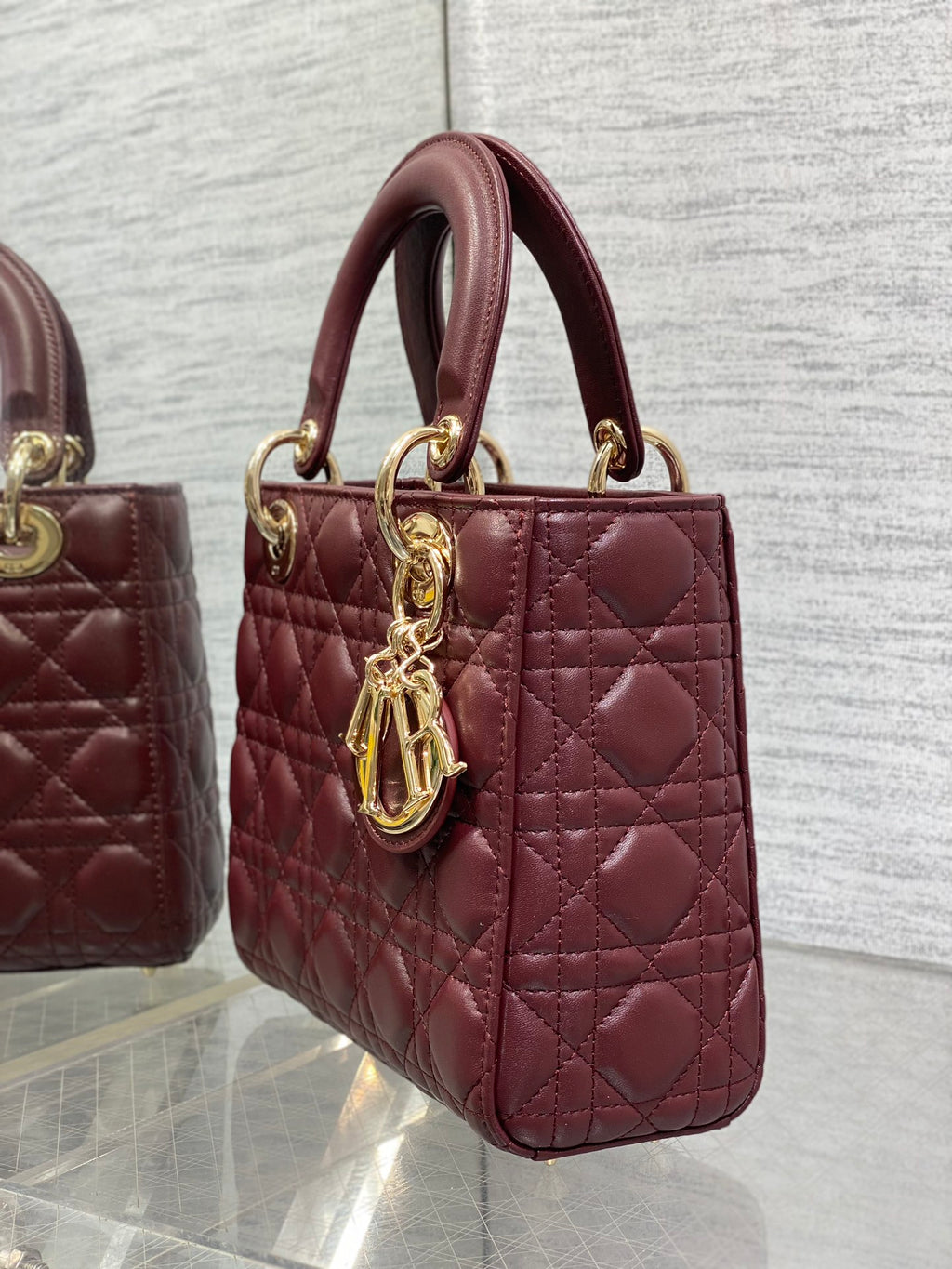 Lady Quilted Leather Top Handle Bag