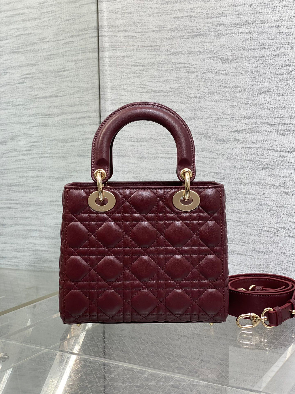 Lady Quilted Leather Top Handle Bag