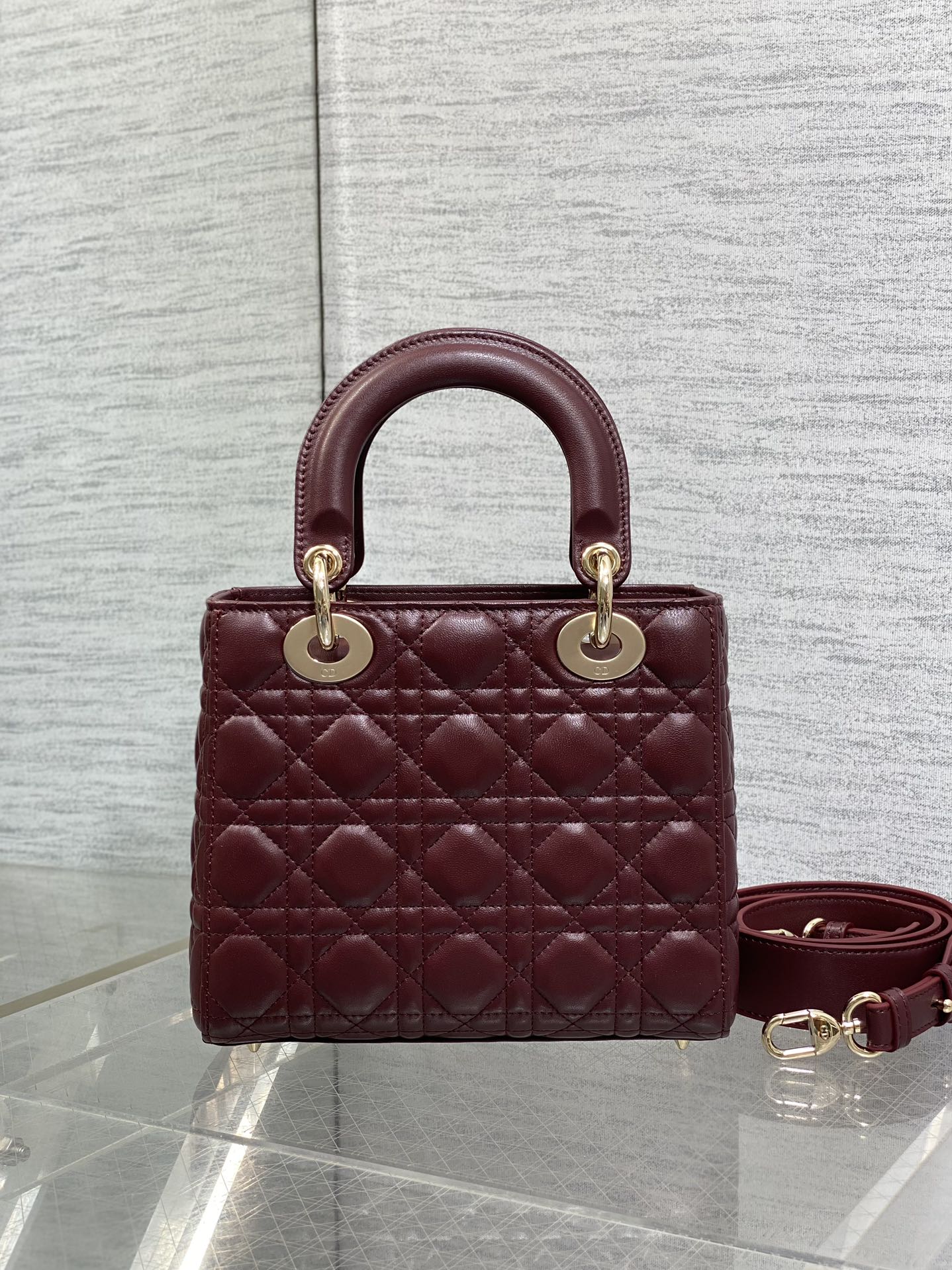 Lady Quilted Leather Top Handle Bag