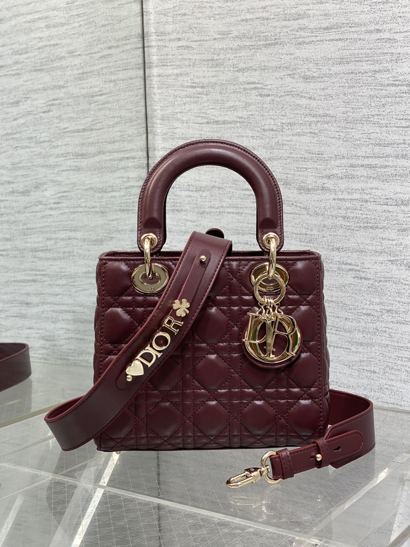 Lady Quilted Leather Top Handle Bag