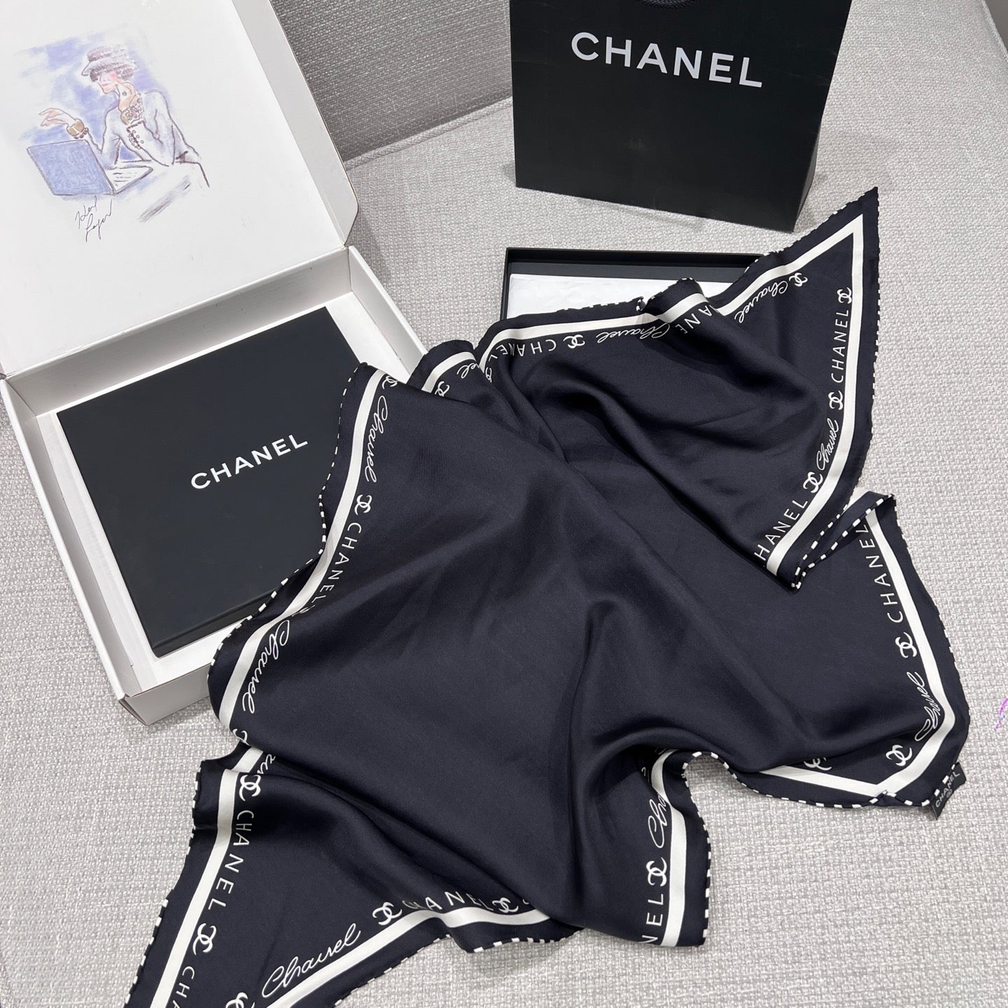 Silk Scarf – Geometric Coco Design