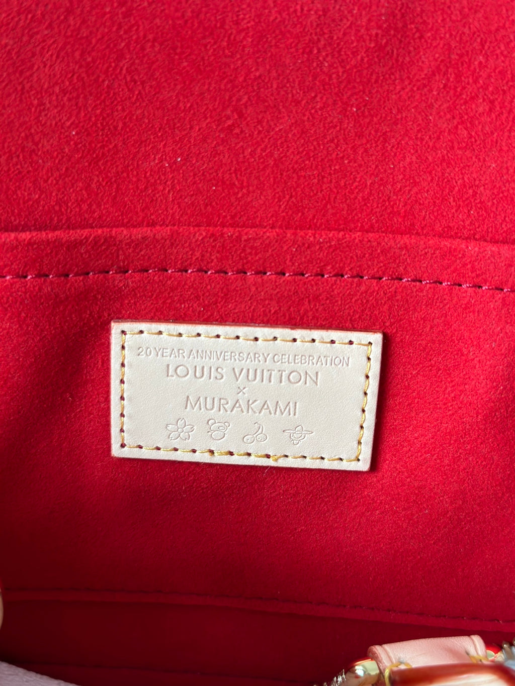 Alma BB White Monogram Canvas with Cherry Print