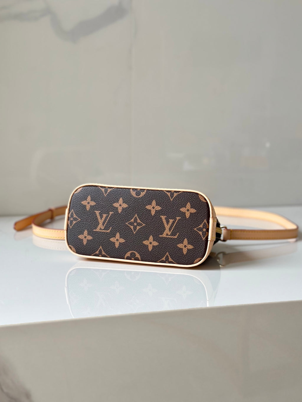 Nano Alma Monogram Canvas Bag with Cherry