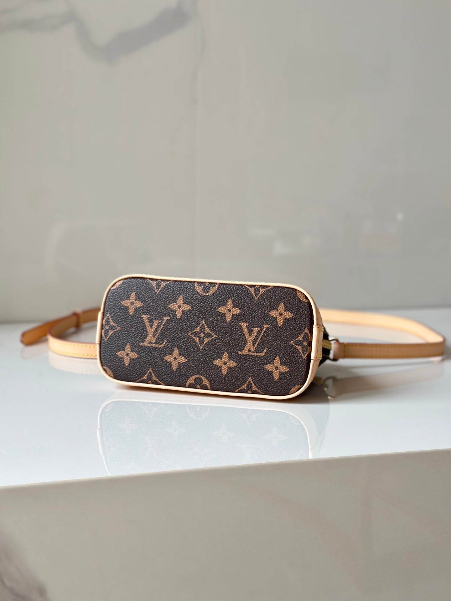 Nano Alma Monogram Canvas Bag with Cherry