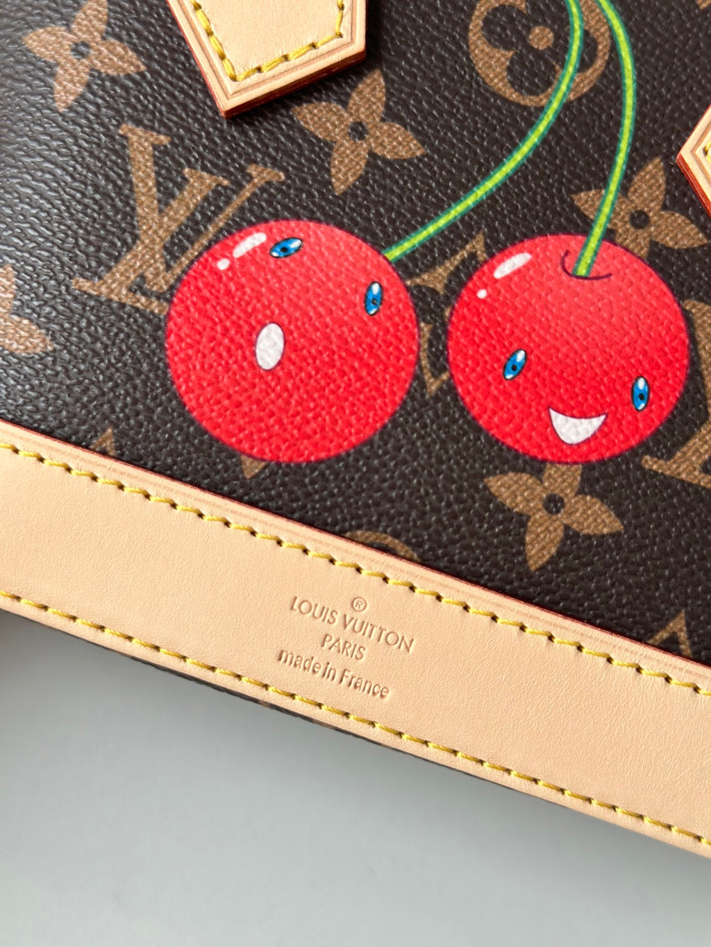 Nano Alma Monogram Canvas Bag with Cherry