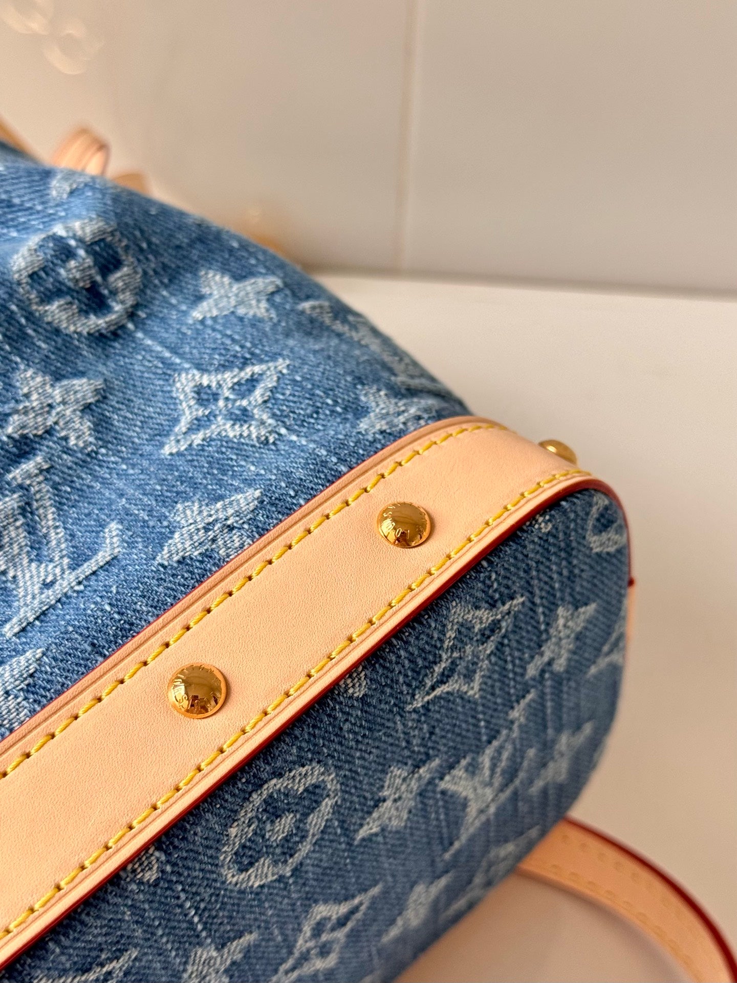 Nano Noé Denim Monogram Bucket Bag